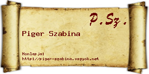 Piger Szabina névjegykártya